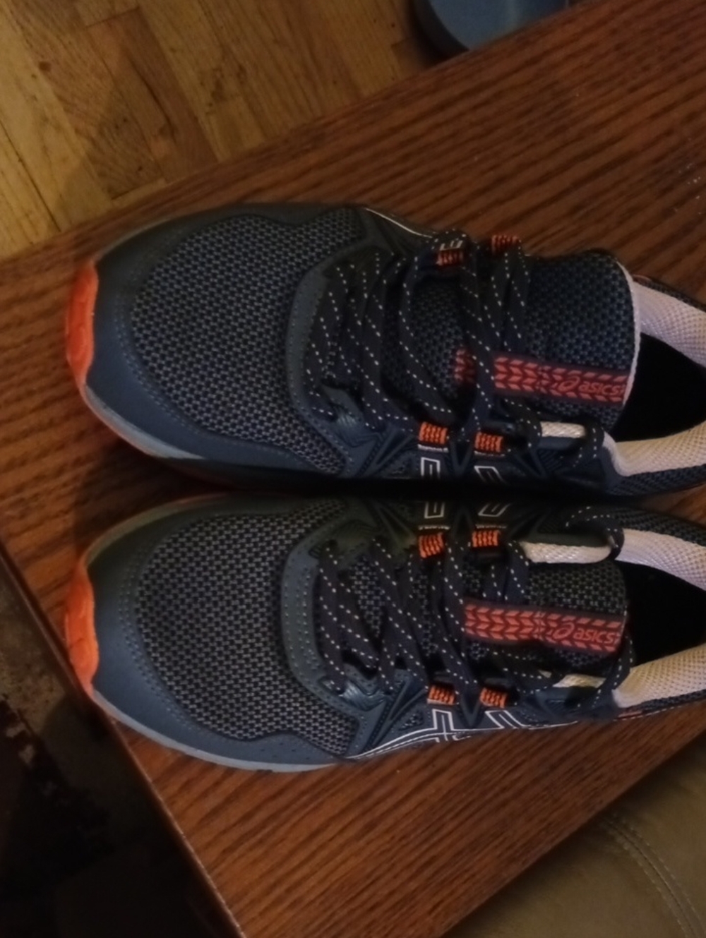 ASICS Men’s Navy and Orange Athletic Running Shoes